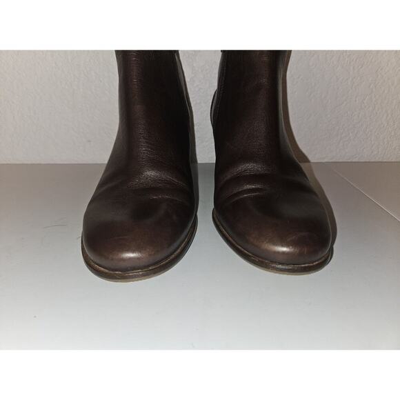 Ecco Brown Leather Side Zip Ankle Boots Booties Women 7-7.5 ( 38) - Picture 4 of 11